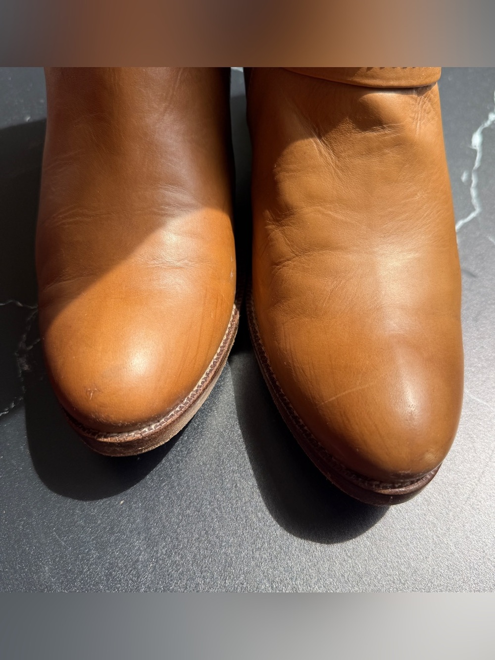 PURA LOPEZ Women's Tall Leather Western Cowboy Riding Boots - Tan size 7 - Picture 10 of 15